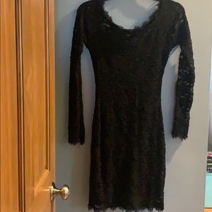 Lulus black lace body con dress
